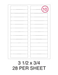 3 1/2" x 3/4" Label Pack - 100 Sheets (2,800 Labels)