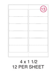 4" x 1 1/2" Label Pack - 100 Sheets (1,200 Labels)